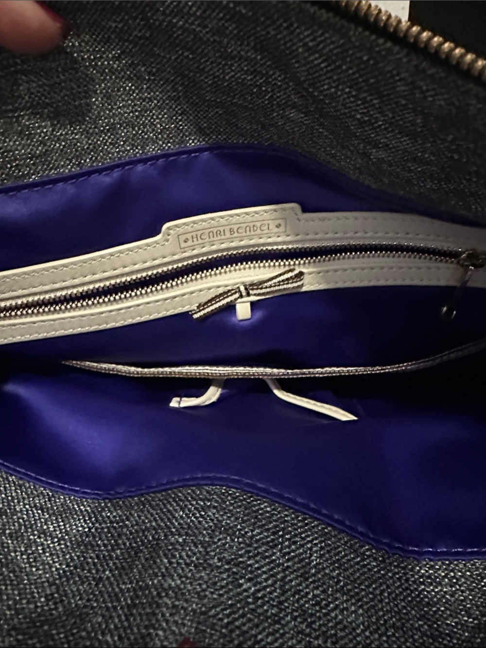 henri bendel Gray and Black Canvas Backpack with Gold Hardware EXCELLENT FIND - Picture 2 of 6